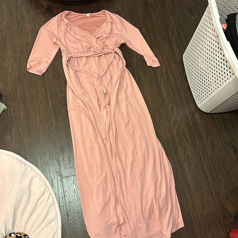 Pink blush maternity dress